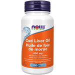 NOW Cod Liver Oil Double Strength Vitamin A&D 100 Softgels - Five Natural