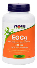 NOW EGCg GreenTea Extract 400mg (EGCg 200mg) 180 Veg Capsules - Five Natural