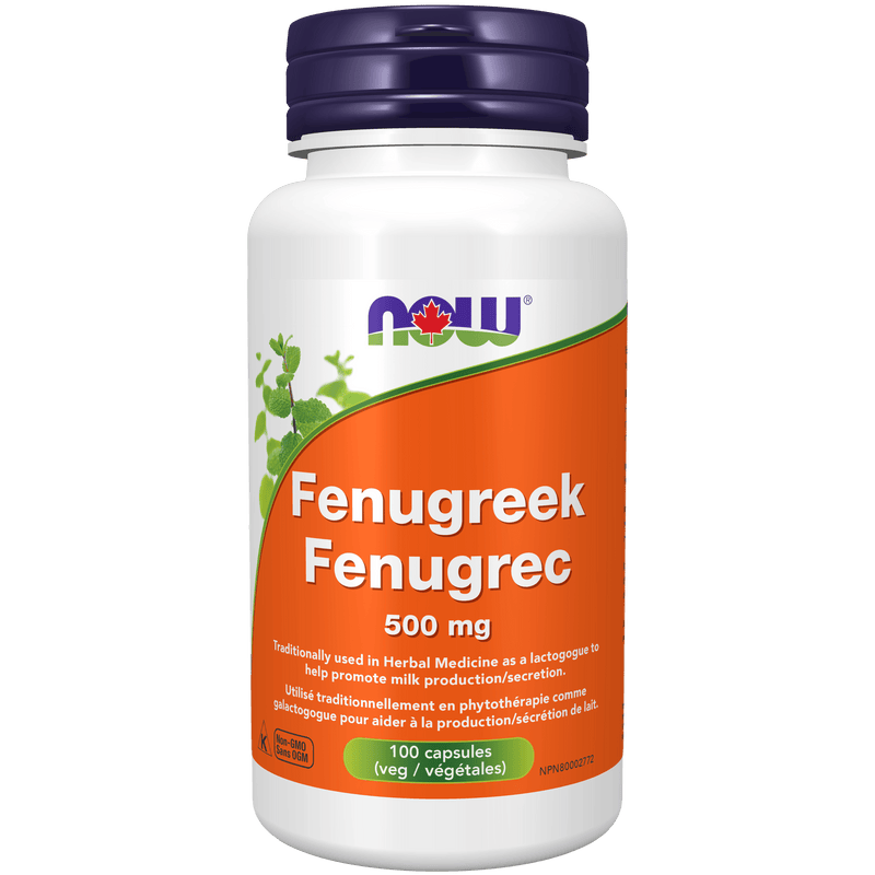 NOW Fenugreek 500mg 100 Veg Capsules - Five Natural