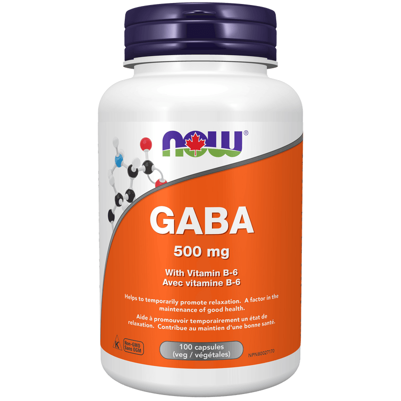 NOW GABA 500mg 100 Veg Capsules - Five Natural
