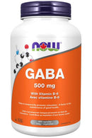 NOW GABA 500mg 200 Veg Capsules - Five Natural