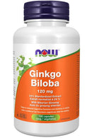 NOW Ginkgo Biloba 120mg 100 Veg Capsules - Five Natural