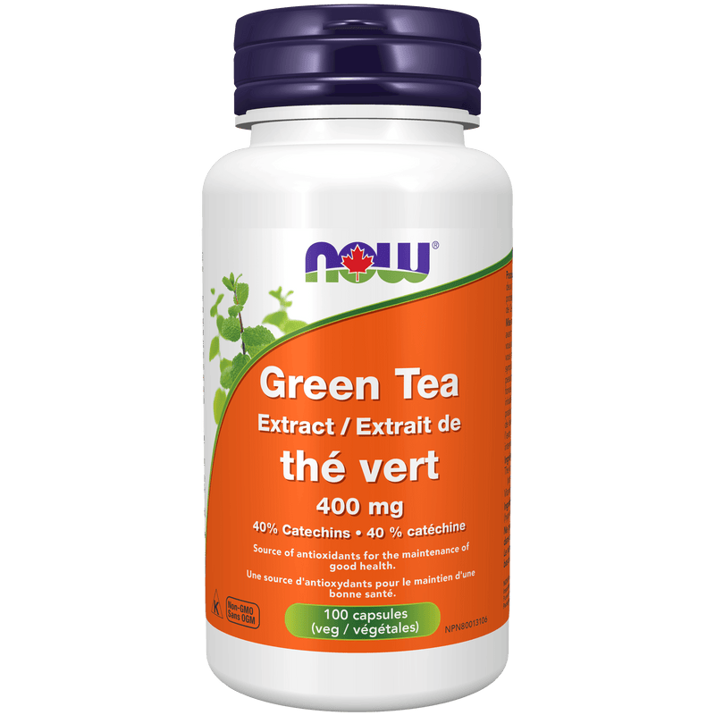 NOW Green Tea Extract 400mg 100 Veg Capsules - Five Natural