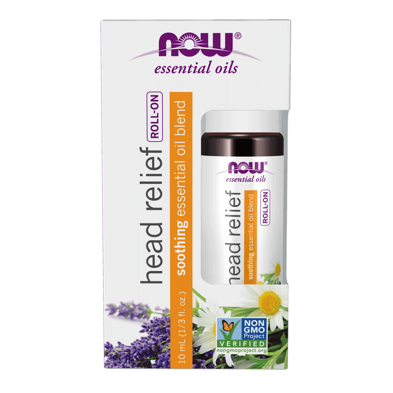 NOW Head Relief Essential Oil Roll-On 10mL - Five Natural