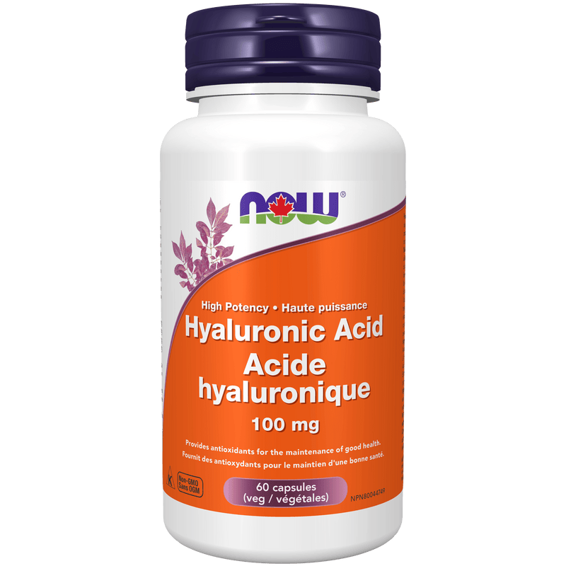 NOW Hyaluronic Acid 100mg 60 Veg Capsules - Five Natural