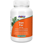 NOW Iron Bisglycinate 36mg 90 Veg Capsules - Five Natural