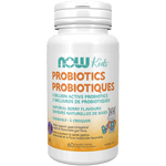 NOW Kids Probiotic 2 Billion 60 Chewable Tablets - Five Natural