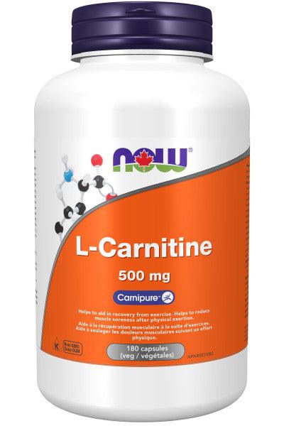 NOW L-Carnitine 500mg 180 Veg Capsules - Five Natural