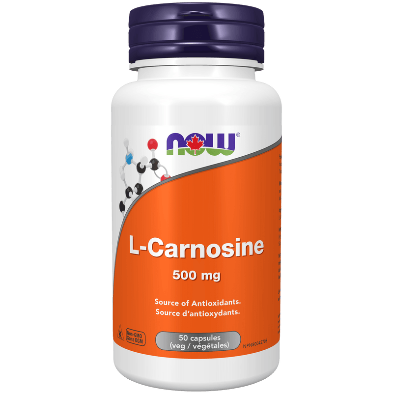 NOW L-Carnosine 500mg 50 Veg Capsules - Five Natural