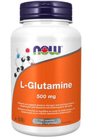 NOW L-Glutamine 500mg 120 Veg Capsules - Five Natural