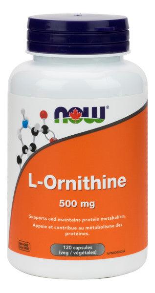 NOW L-Ornithine 500mg 120 Veg Capsules - Five Natural