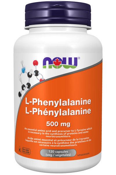 NOW L-Phenylalanine 500mg 120 Veg Capsules - Five Natural