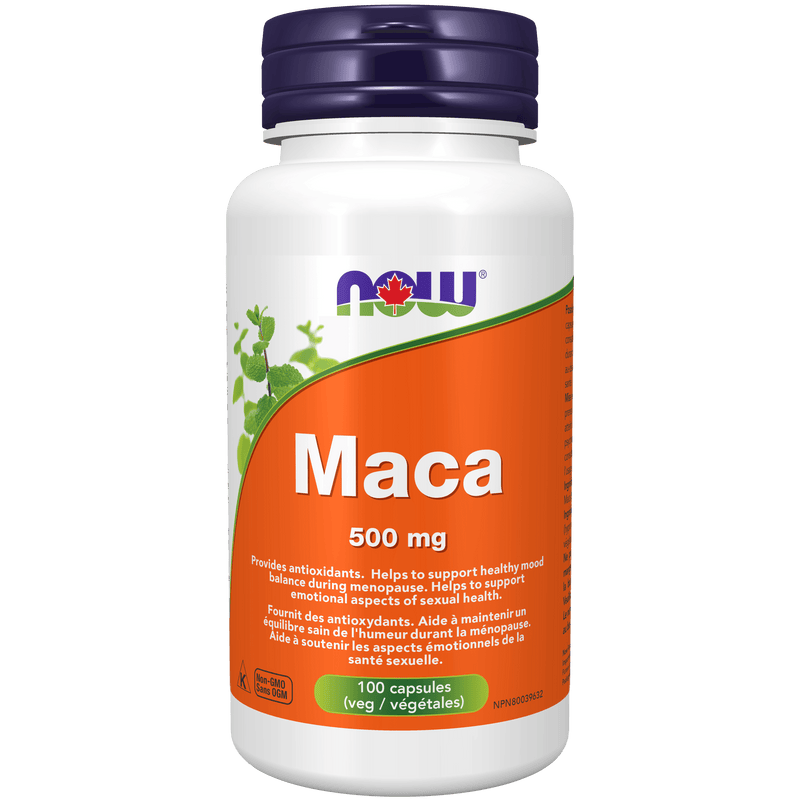 NOW Maca 500mg 100 Veg Capsules - Five Natural