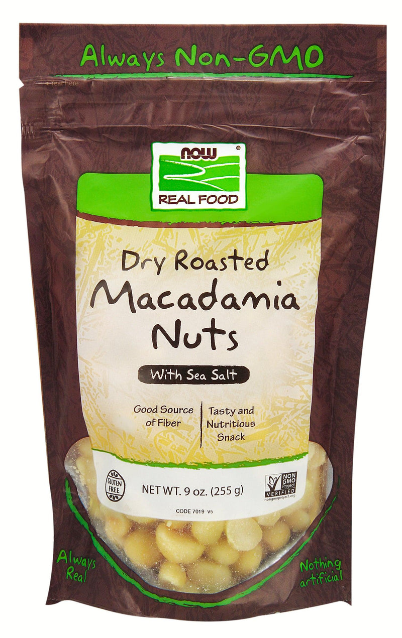 NOW Macadamia Nuts, Roasted & Salted 255g - Five Natural