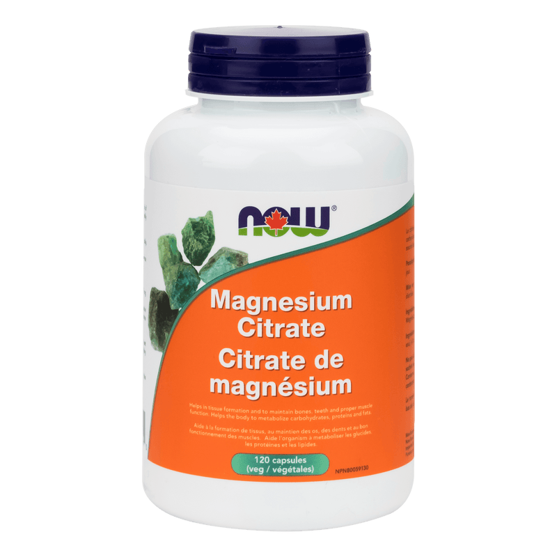 NOW Magnesium Citrate 133mg 120 Veg Capsules - Five Natural