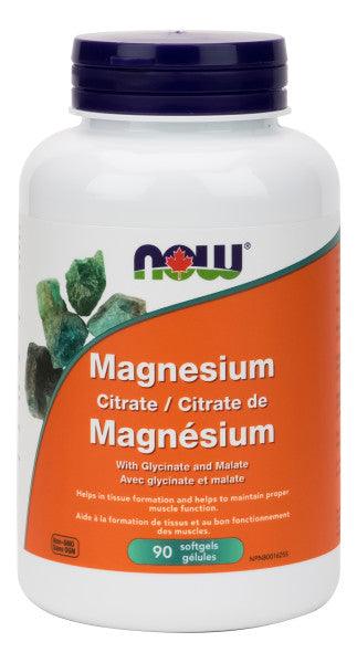 NOW Magnesium Citrate/Glycinate/Malate 134mg 90 Softgels - Five Natural