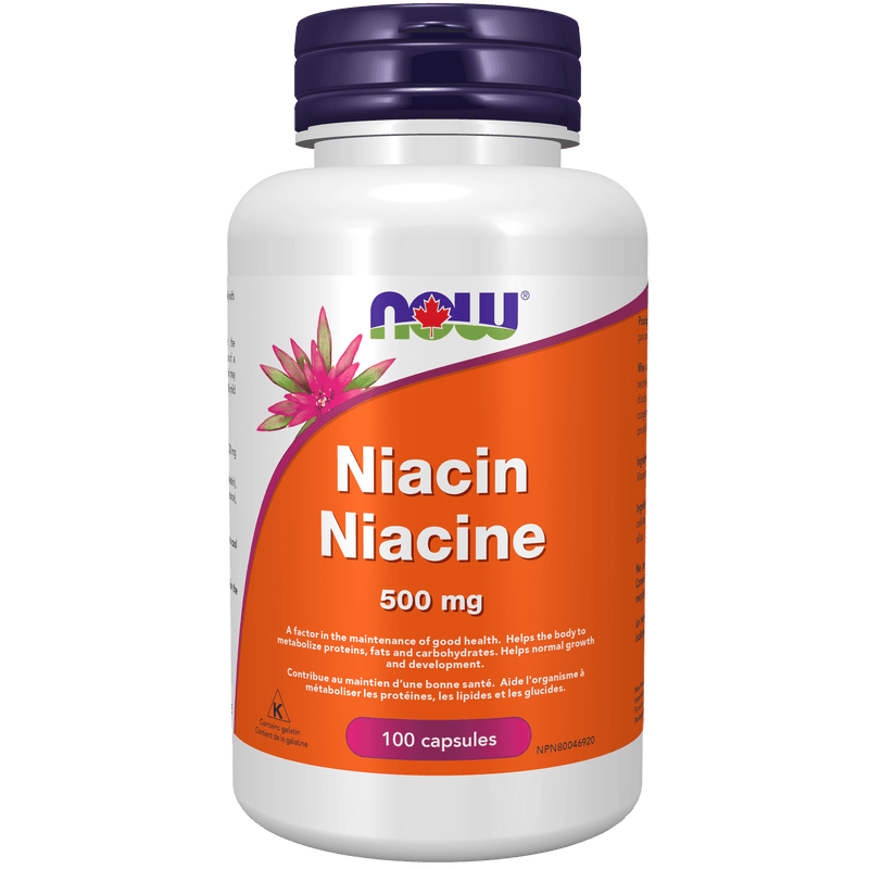 NOW Niacin 500mg 100 Capsules - Five Natural