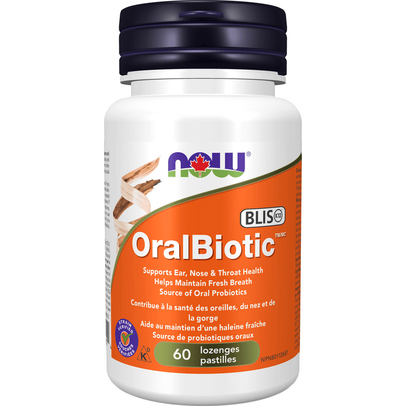 NOW OralBiotic (ear/nose/throat) Probiotic 60 Lozenges - Five Natural