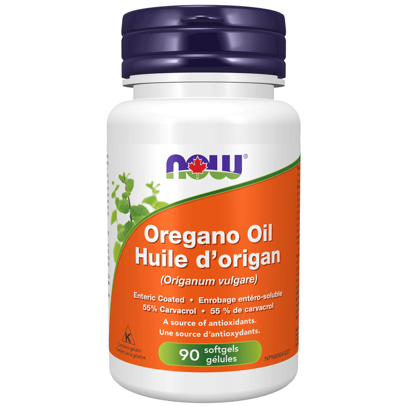 NOW Oregano Oil, Enteric Coated 90 Softgels - Five Natural