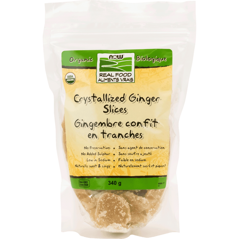 NOW Organic Ginger Crystallized 340g - Five Natural