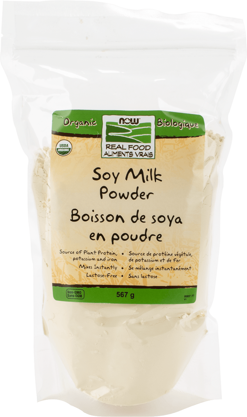 NOW Organic Soy Milk Powder, Non-GMO 567g - Five Natural