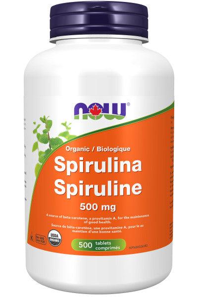 NOW Organic Spirulina 500mg 500 Tablets - Five Natural