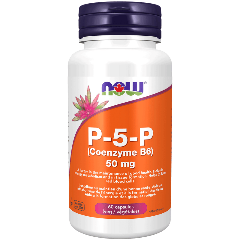NOW P-5-P Coenzyme-B6 50mg 60 Veg Capsules - Five Natural