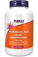 NOW Pantothenic Acid 500mg 250 Capsules - Five Natural