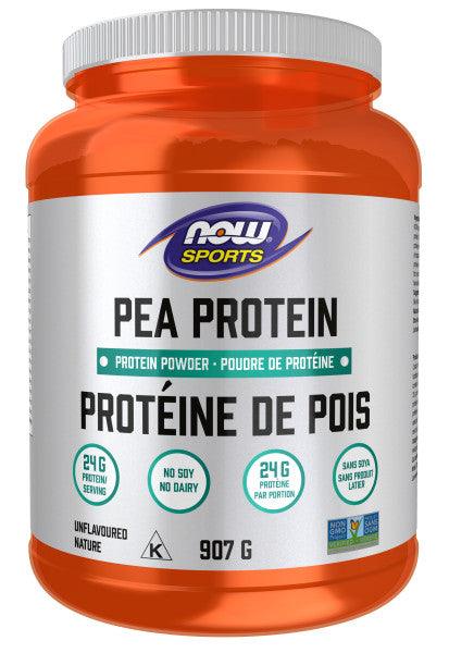 NOW Pea Protein, Non-GMO Vegan, Unflavoured 907g - Five Natural