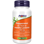 NOW Peppermint Oil 180mg Enteric Coated with Fennel & Ginger 90 Softgels - Five Natural