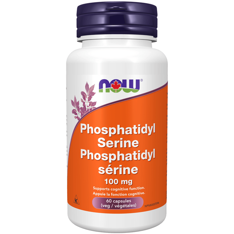 NOW Phosphatidyl Serine 100mg 60 Veg Capsules - Five Natural