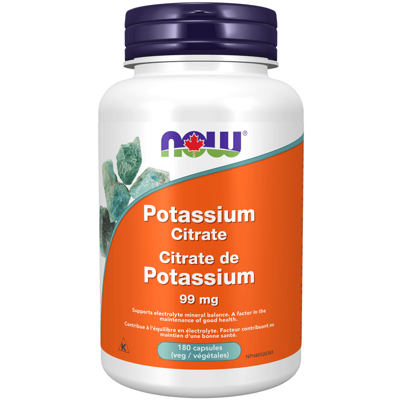 NOW Potassium Citrate 99mg 180 Capsules - Five Natural