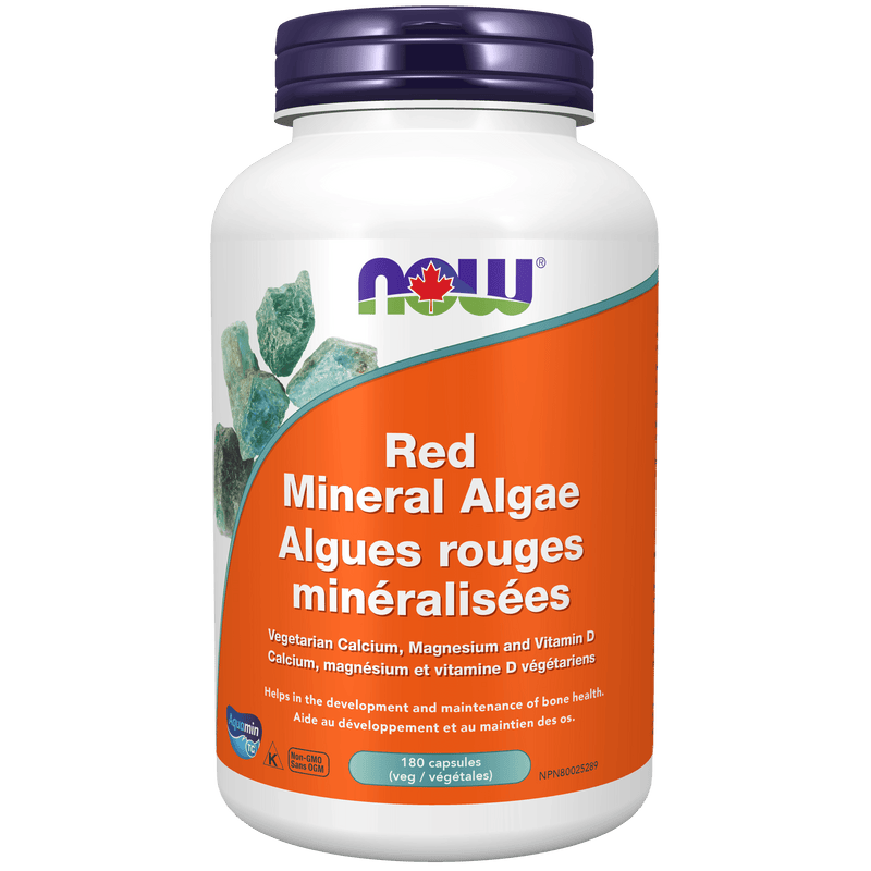 NOW Red Mineral Algae (Vegetarian/Vegan) 180 Veg Capsules - Five Natural