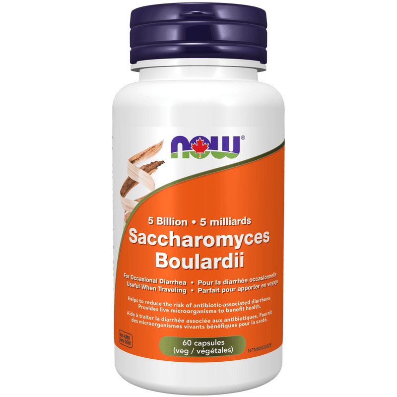 NOW S. Boulardii 5 Billion (Diarrhea Relief) 60 Veg Capsules - Five Natural
