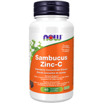 NOW Sambucus Elder Zinc-C 60 Lozenges - Five Natural