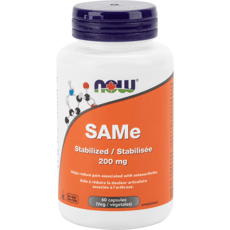 NOW SAMe Stabilized 200mg 60 Veg Capsules - Five Natural