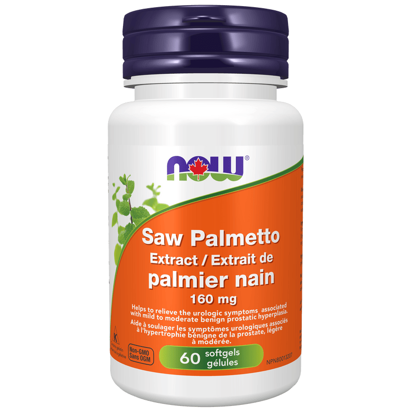 NOW Saw Palmetto 160mg Standard Extract 60 Softgels - Five Natural