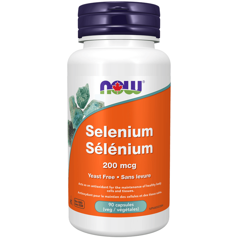 NOW Selenium 200mcg (yeastfree) 90 Veg Capsules - Five Natural