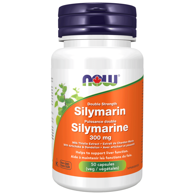 NOW Silymarin Double Strength 300mg 50 Veg Capsules - Five Natural