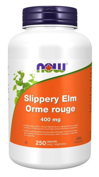 NOW Slippery Elm 400mg 250 Veg Capsules - Five Natural