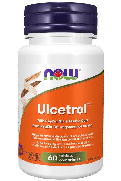 NOW Ulcetrol with Zinc L-Carnosine, Mastic Gum 60 Tablets - Five Natural