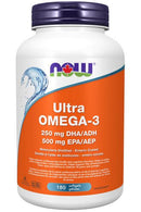 NOW Ultra Omega-3 1000mg (500EPA / 250DHA) 180 Softgels - Five Natural