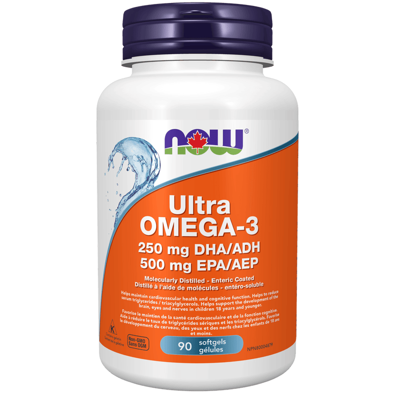 NOW Ultra Omega-3 1000mg (500EPA / 250DHA) 90 Softgels - Five Natural