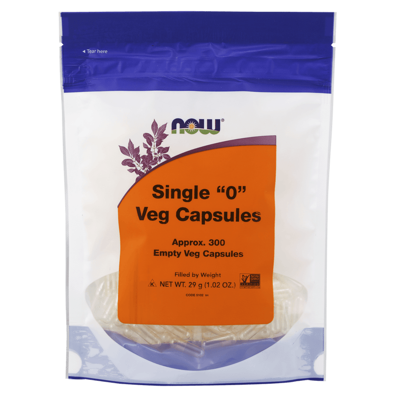 NOW Veg Capsules '0' Non-Gelatin 300's - Five Natural