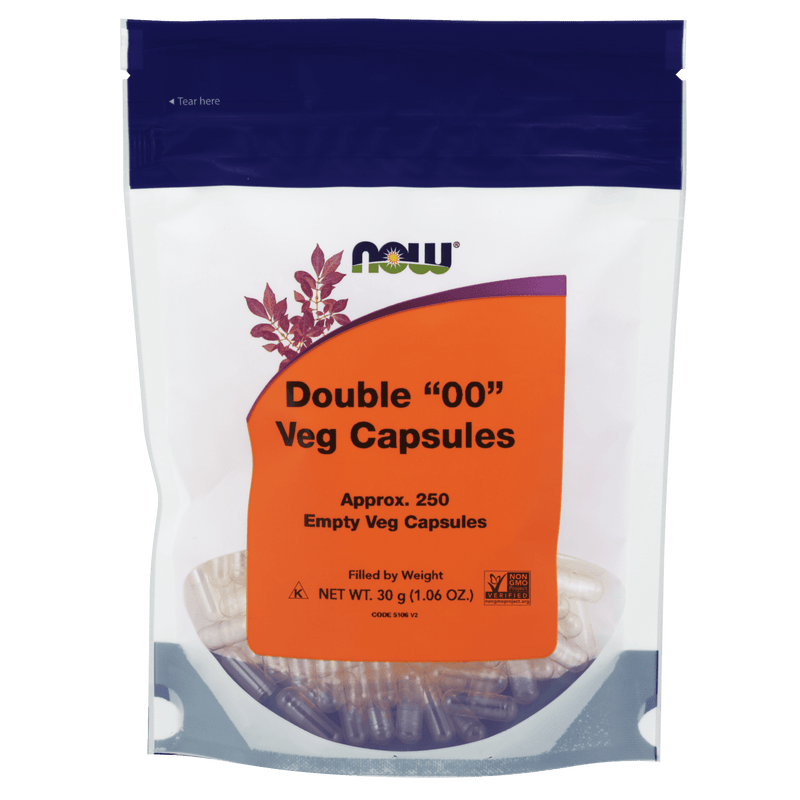 NOW Veg Capsules '00' Non-Gelatin 250's - Five Natural