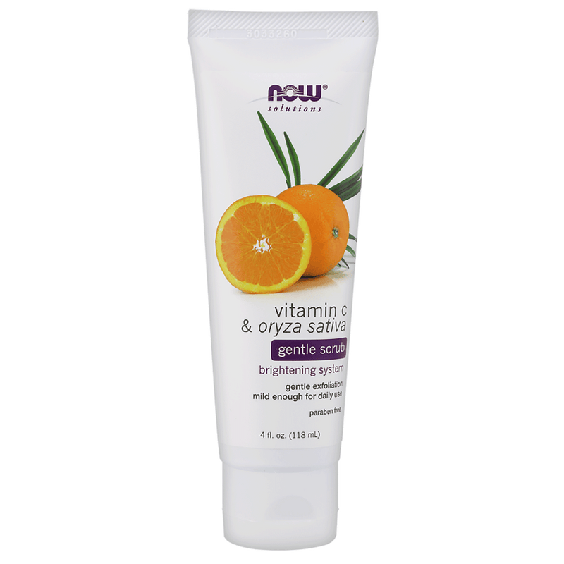 NOW Vitamin C & Oryza Sativa Gentle Scrub 118mL - Five Natural