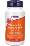 NOW Vitamin D-3 1,000 IU 360 Softgels - Five Natural