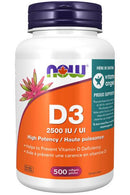 NOW Vitamin D-3 2,500 IU 500 Softgels - Five Natural