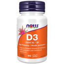 NOW Vitamin D-3 2,500 IU 90 Softgels - Five Natural
