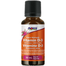NOW Vitamin D-3 Liquid Extra Strength 1,000 IU 30mL - Five Natural